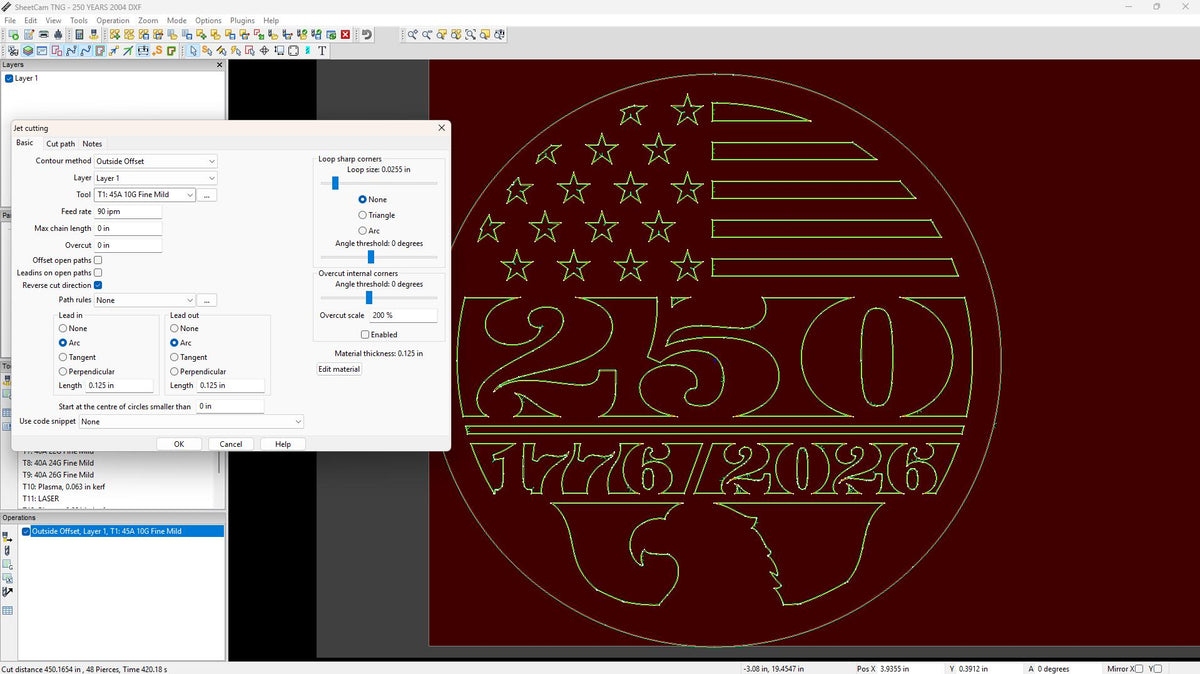America 250 Eagle Flag Sign vector paths in design software (photo 7)