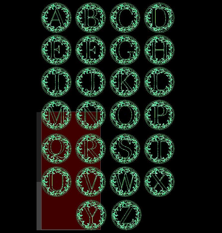 A–Z Vine Letter Monograms vector paths in design software (photo 5)
