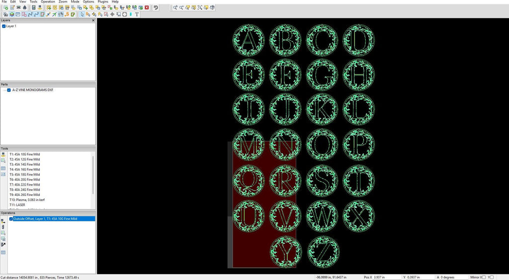A–Z Vine Letter Monograms vector paths in design software (photo 6)