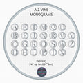 A–Z Vine Letter Monograms DXF/SVG design preview with file details