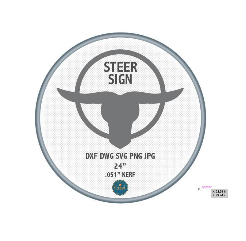 Steer Head Circle Sign DXF/SVG design preview with file details