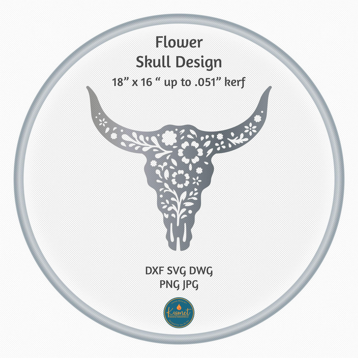 Flower Steer Sign DXF/SVG design preview with file details (photo 8)