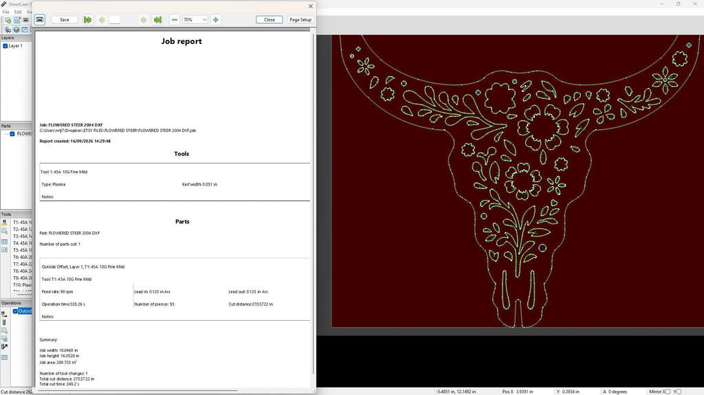 Flower Steer Sign vector paths in design software (photo 4)