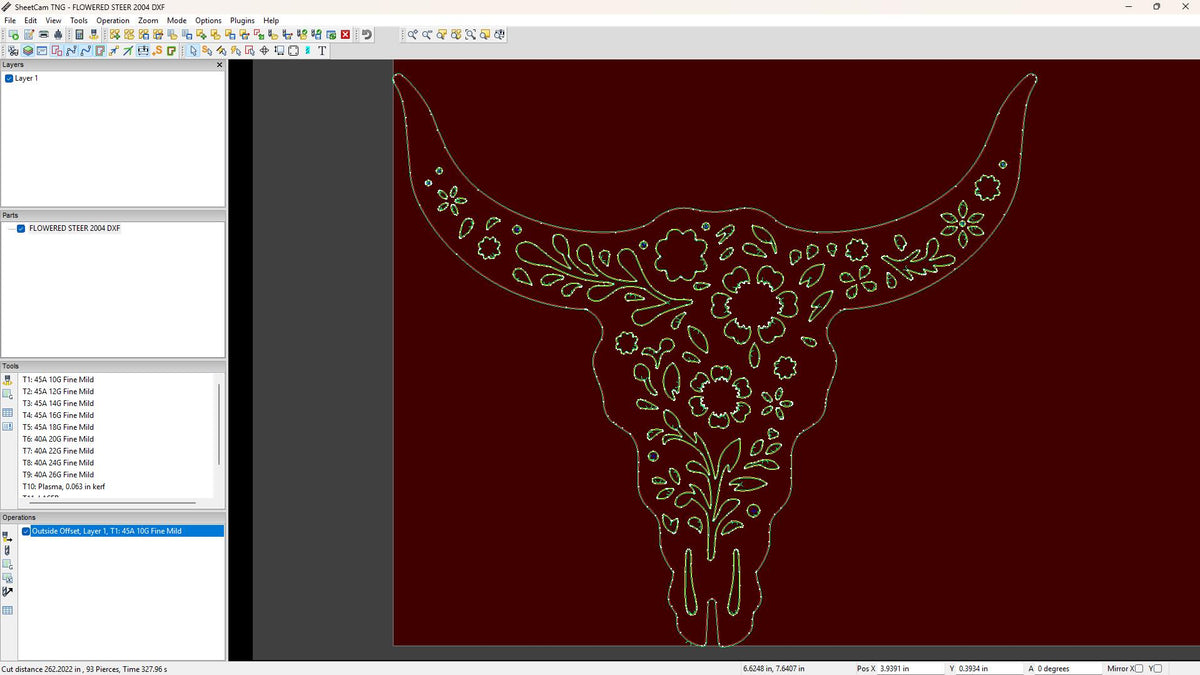 Flower Steer Sign vector paths in design software (photo 6)