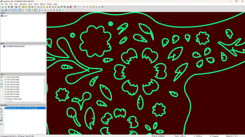Flower Steer Sign vector paths in design software (photo 5)