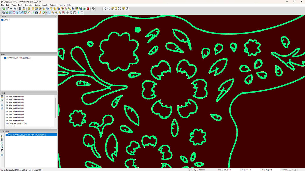 Flower Steer Sign vector paths in design software (photo 5)