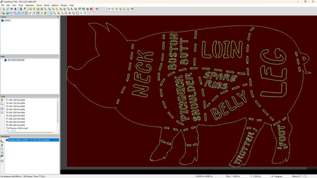 Pig Butcher Cuts Chart Sign vector paths in design software (photo 9)
