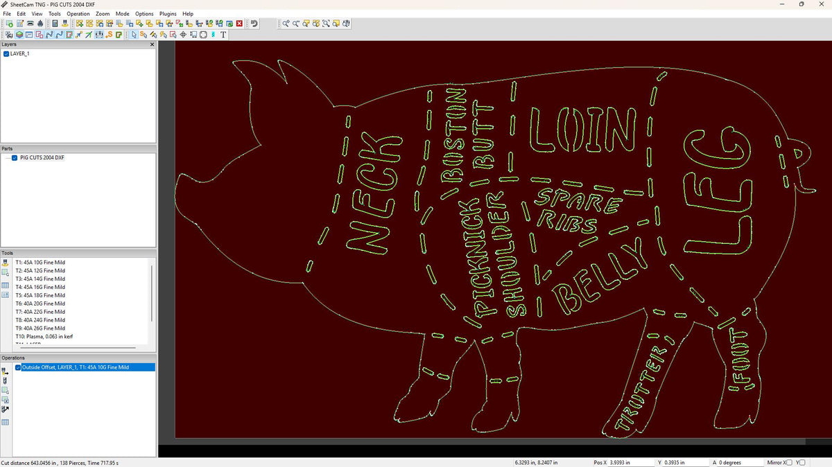 Pig Butcher Cuts Chart Sign vector paths in design software (photo 9)