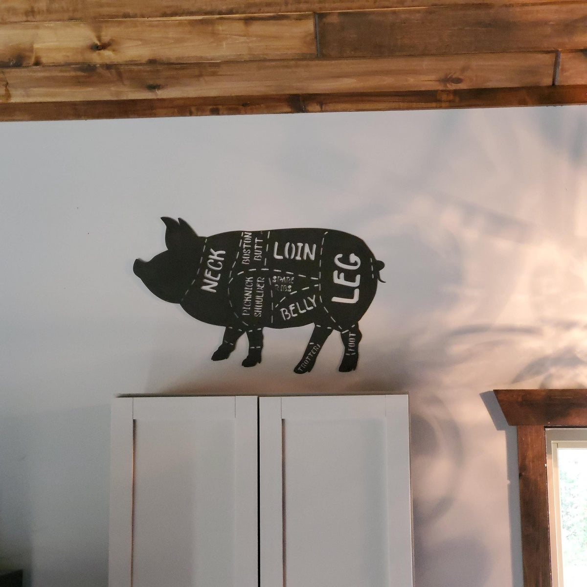 Pig Butcher Cuts Chart Sign finished metal example
