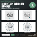 Mountain Wildlife Bundle DXF/SVG design preview with file details